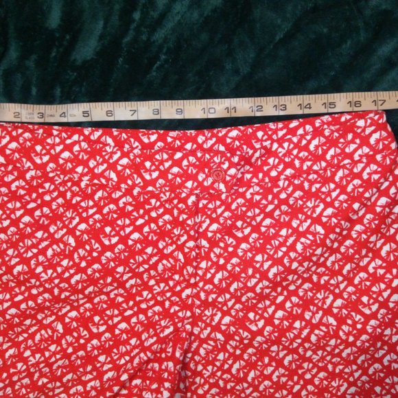 Kenar Geometric Patterned Red & White Shorts, Sz 12 - Picture 6 of 11